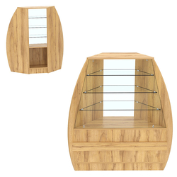 Торговый прилавок со стеклом серии БРИЗ №3 угловой (внешний угол), Дуб Золотистый