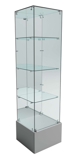 Витрина ИСТРА №12 стаканчик (задняя стенка - зеркало), Серый