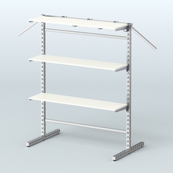 Система ЭЛЕГАНТ островная с полками ДСП и Т-образными стойками №15б, Белый