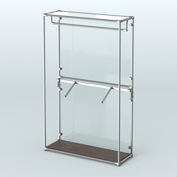 Торговая система ХРОМ (задняя стенка - стекло) 1200 мм с поручнями №2, Дуб Венге