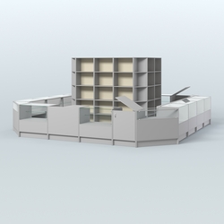 Торговый Островок "Эконом" №1-1 (25, 1 кв.м), Серый + Крем Вайс