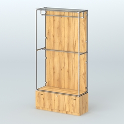 Торговая система ХРОМ (задняя стенка - ДСП) 1200 мм №1-1 с тумбой Т-11 и поручнями, Дуб Золотистый