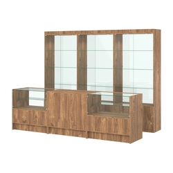 Комплект витрин ЭК-02 и прилавков ЭК-3, Дуб Канзас коричневый