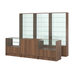 Комплект витрин с регулировочными полками NE-6 №12-1 и прилавков ЭК-3, Орех