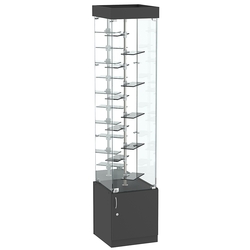 Стеклянная торговая витрина с миниатюрными тонированными полками Dark №4-2, Черный