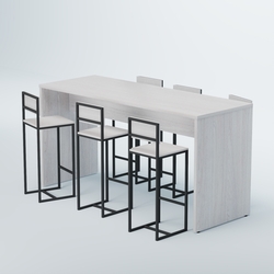 Комплект барный стол "Кофе-брейк" №2 и стулья, Ясень Анкор светлый