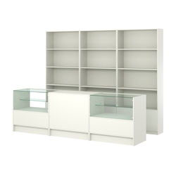 Комплект стеллажей ЭК-03 и прилавков ЭК-3, Белый