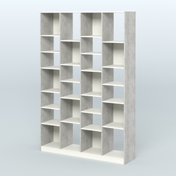 Стеллаж из ДСП серии ЛОФТ №11-2 с полками ДСП, Метрополитан Грей + Белый