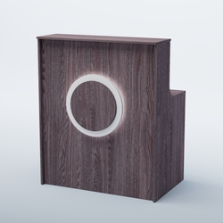 Ресепшен прямоугольный КРУГ №1, Ясень Анкор темный