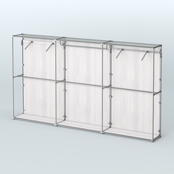 Торговая система ХРОМ (задняя стенка - ДСП) 3600 мм с поручнями №3, Ясень Анкор светлый