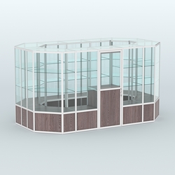 Павильон из профиля островной №5б, Ясень Анкор темный