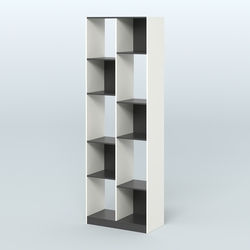 Стеллаж из ДСП серии ЛОФТ №8-1 (зеркальное отражение - Z) , Белый и Черный