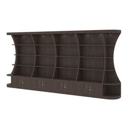 Пристенный высокий стеллаж ГАРАНТ №4, Дуб Венге