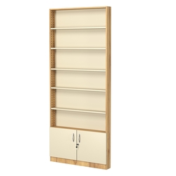 Стеллаж из ДСП с 5-ю полками 100x900 мм серии LEVEL-5 №8 (З/C - ДВП), Дуб Золотистый и Крем Вайс