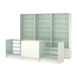 Комплект витрин с наклонными полками SL-6 №12 и прилавков ЭК-4, Белый