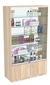 Витрина СЭСП-Z №1-1-500 (З/C - Стекло) со стеклянными полками и шторками Дуб сонома