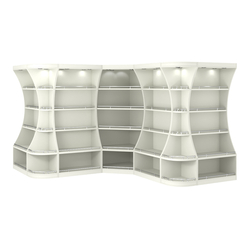 Угловой высокий стеллаж ГАРАНТ №4-О с ограничителями, Белый