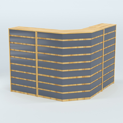 Ресепшен Г-образный серии ПРАЙМ №4А, Дуб Золотистый и Темно-Серый