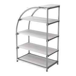 Хромированный стенд универсальный TD-06 (Т) с полками ДСП 16мм, Ясень Анкор светлый