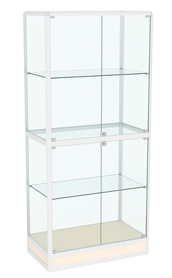 Витрина из профиля №4 (метровая) (задняя стенка - стекло), Крем Вайс