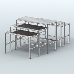 Комплект столов №2-5 с полками зеркало 4мм, Дуб Венге