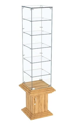 Витрина стаканчик с пятью полками прозрачная КОЛОСС №506, Дуб Золотистый