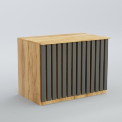 Ресепшен - стол широкий серии ПРИЛИВ №8, Дуб Золотистый и Темно-Серый