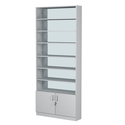 Стеллаж из ДСП с 6-ю полками 200x900 мм серии LEVEL-6 №10-2 (З/C - ЗЕРКАЛО), Серый