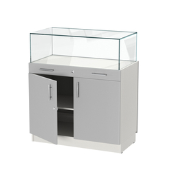 Прилавок ювелирный "Диаманд" №1-1000, Белый + Серый