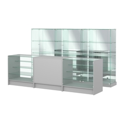 Комплект низких витрин ХП-07 и прилавков ЭК-4, Серый