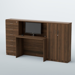 Ресепшен с тумбами и выдвижными ящиками ВЕГА №2, Орех