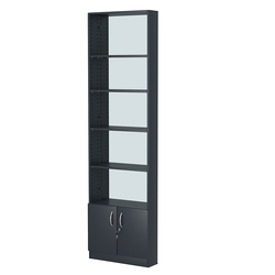 Стеллаж из ДСП с 4-мя полками 150x600 мм серии LEVEL-4 №2-2 (З/C - ЗЕРКАЛО), Антрацит