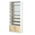 Стеллаж из ДСП с 6-ю полками 400x900 мм серии LEVEL-6 №14-2 (З/C - ЗЕРКАЛО) Белый + Дуб Сонома