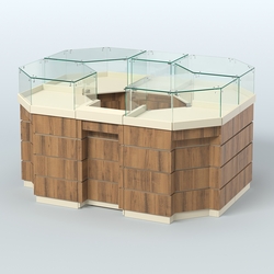 Торговый островок GOLD №1 (3,13 кв.м), Крем Вайс + Орех