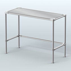 Стол большой D-43 с полкой зеркало 4мм, Дуб Венге