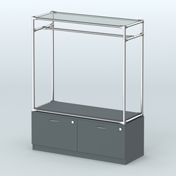 Островная торговая система ХРОМ 1200 мм с тумбами №2, Темно-Серый