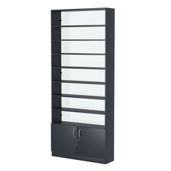 Стеллаж из ДСП с 7-ю полками 250x900 мм серии LEVEL-7 №11-1 (З/C - СТЕКЛО), Антрацит