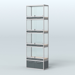 Витрина большая для продажи средних млекопитающих в зоомагазин серии КУНЬИ-04, Темно-Серый