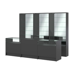 Комплект витрин с регулировочными полками NE-6 №12-2 и прилавков ЭК-2, Черный