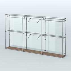 Торговая система ХРОМ (задняя стенка - стекло) 3600 мм с поручнями №5, Орех