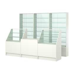 Комплект витрин с наклонными полками SL-6 №12-1 и прилавков ЭК-7, Белый