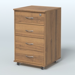 Тумба подкатная 4 ящика, цвет венге, Орех