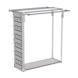 Хромированный стенд-вешало ETD-11 №1-1 (торец-ЭП) с полкой стекло 6мм, Серый