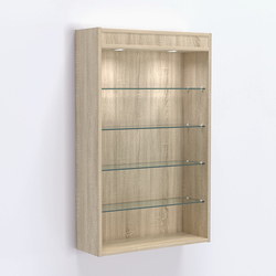 Витрина настенная №202-3Г высокая с верхними светильниками, Дуб Сонома