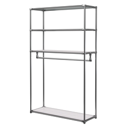 Хромированное вешало БАШНЯ №6-3 с полками ДСП 16мм, Ясень Анкор светлый - U31104