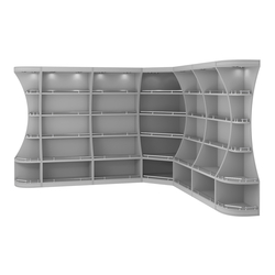 Угловой высокий стеллаж ГАРАНТ №3-О с ограничителями, Серый