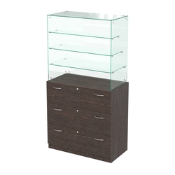 Выставочный прилавок с выдвижными ящиками Селена-3, Дуб Венге