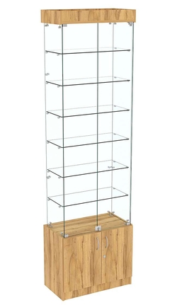 Узкая витрина с верхней подсветкой ИСТРА №31-600, Дуб Золотистый