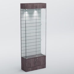 Витрина СЕТЬ №5 с экономпанелью, Ясень Анкор темный