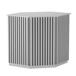 Торговый стол-прилавок шестигранный с планками серии ВЕРТИКАЛЬ №22, Серый